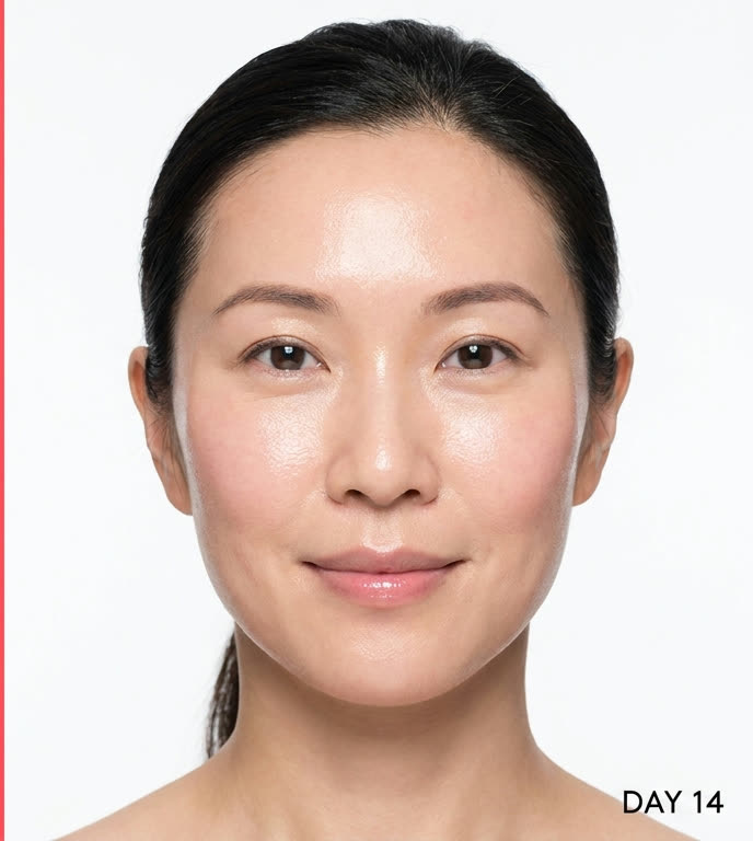 Close-up of glowing skin